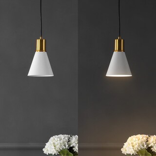 Foto 6 | Lámpara Colgante Jonathan Y Apollo 6, 1 Luz Led, Hierro Blanco/latón - Venta Internacional.