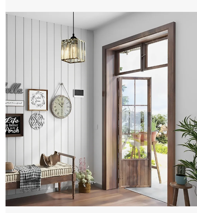 Foto 4 pulgar | Lámpara Colgante Xtellar Lámpara De Techo Cristal Moderna Decorativa Estructura Cuadrado Negro