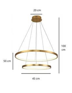 Foto 3 | Lámpara de Techo 2 Aros 100 cm