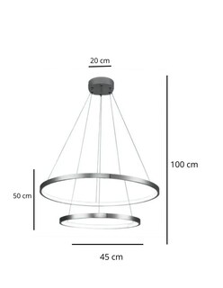 Foto 3 | Lámpara de Techo 2 Aros 100 cm