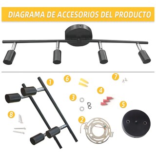 Foto 4 | Riel Led De 4 Luces luz Decorativa Flexible Y Ajustable Adecuada Para Cocina Salón Dormitorio Pasillo Eo S
