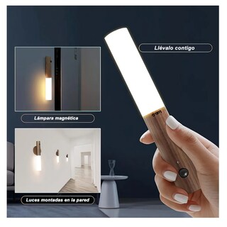 Foto 3 | 2pcs Lampara Led Recargable Con Sensor De Movimiento Lab.g Café Con Blanco
