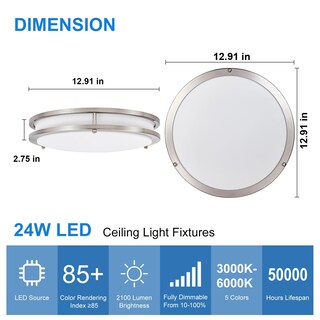 Foto 5 | Lámpara De Techo Dinglilighting Led De Montaje Empotrado 24 W Regulable 5 Cct - Venta Internacional.