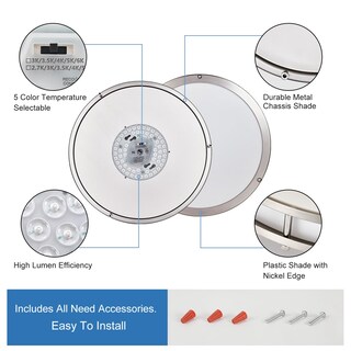 Foto 6 | Lámpara De Techo Dinglilighting Led De Montaje Empotrado 24 W Regulable 5 Cct - Venta Internacional.
