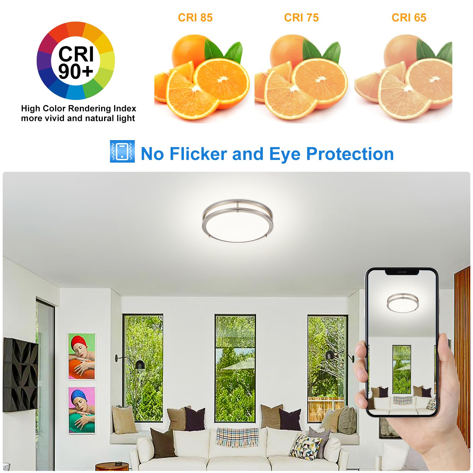 Foto 8 pulgar | Lámpara De Techo Dinglilighting Led De Montaje Empotrado  24 W  Regulable  5 Cct - Venta Internacional.