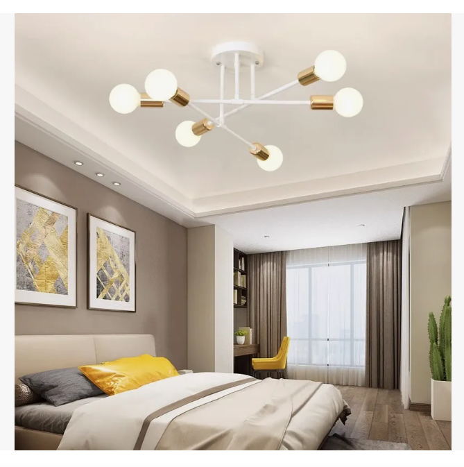 Foto 1 | Lámpara De Techo Decorativas Moderna De 6 Pared Luces Blanco