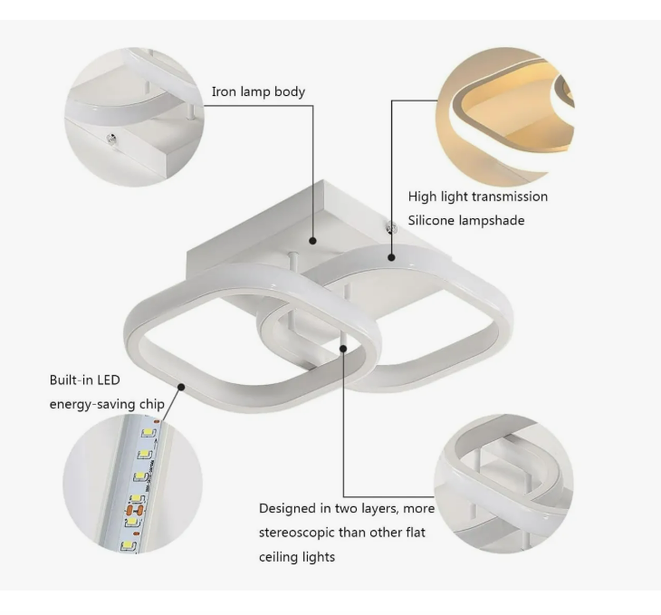 Foto 4 pulgar | Lámpara Techo Moderna Baño Regulable Lampara Colgante 3modos