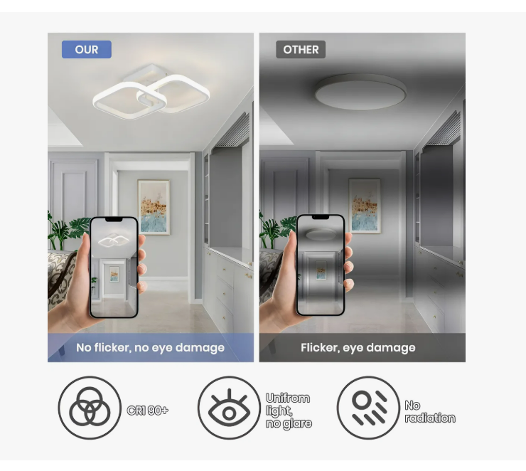 Foto 5 pulgar | Lámpara Techo Moderna Baño Regulable Lampara Colgante 3modos