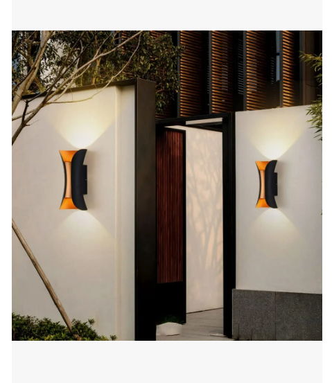 Foto 2 | 2pcs Lámpara De Pared Para Baño Moderna Arbotante Exterior Oro