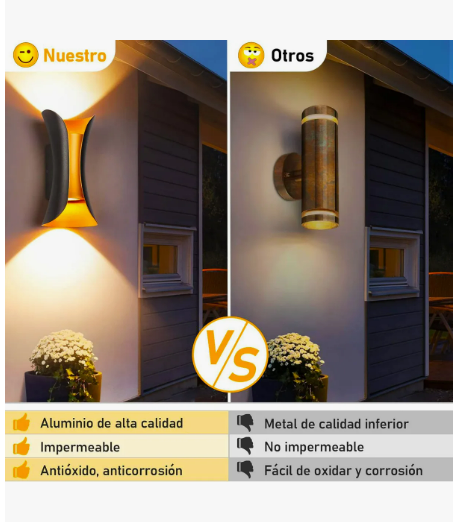 Foto 4 | 2pcs Lámpara De Pared Para Baño Moderna Arbotante Exterior Oro