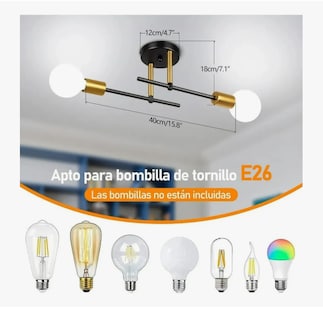 Foto 2 | Lámpara De Techo Y Pared Moderna Para Baño Estructura Negra