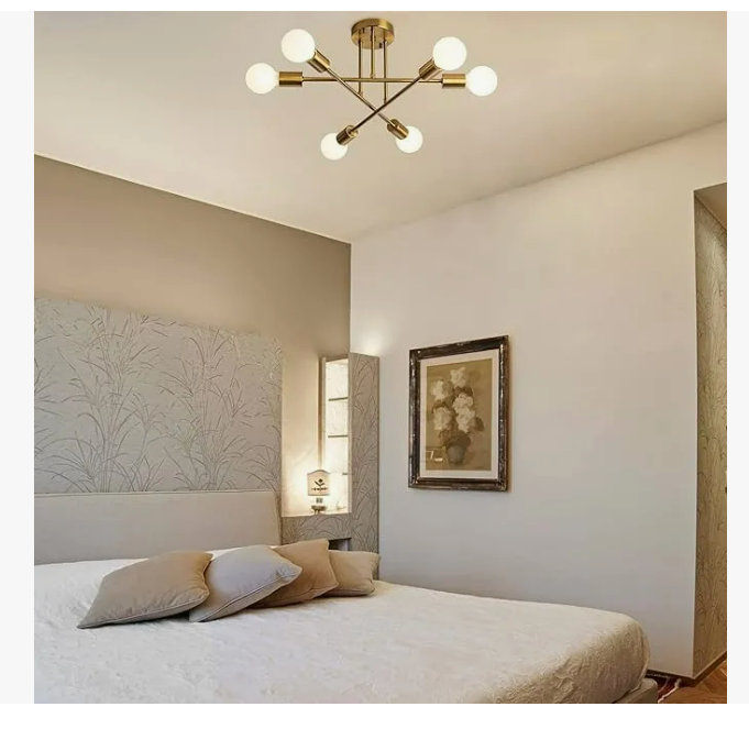 Foto 3 | Lámpara De Techo Semiempotrada Moderna De 6 Luces Oro