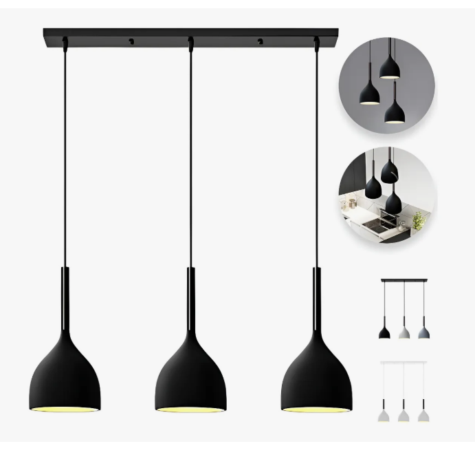 Foto 1 | Lámpara Colgante Moderna Candelabro 3 Cabezas Alt. Ajustable