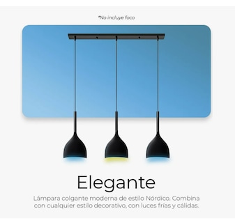Foto 4 | Lámpara Colgante Moderna Candelabro 3 Cabezas Alt. Ajustable