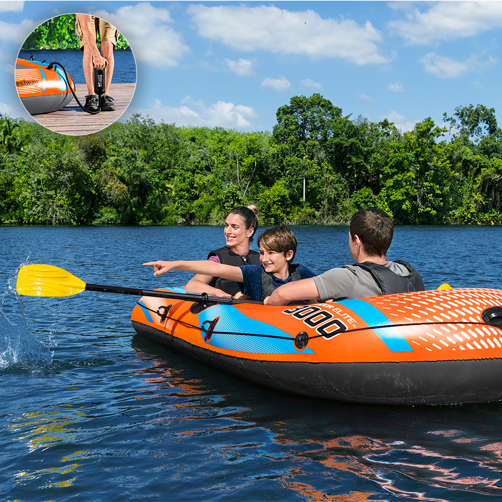Foto 4 pulgar | Bote Inflable Bestway 61145 color Naranja Kondor Elite para 3 Personas con Remos