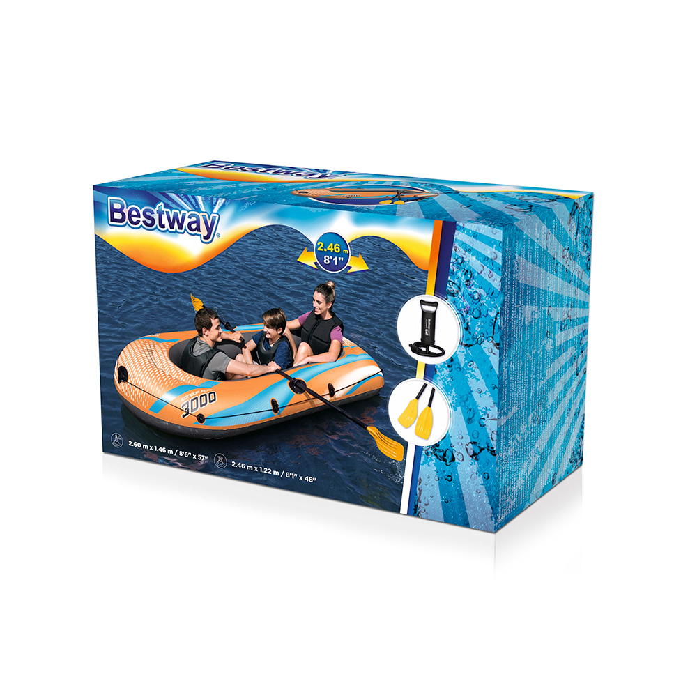 Foto 5 pulgar | Bote Inflable Bestway 61145 color Naranja Kondor Elite para 3 Personas con Remos