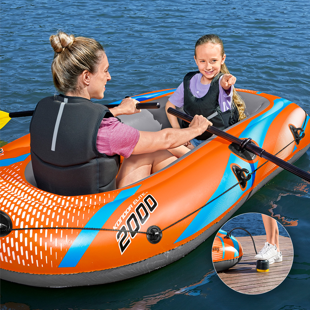 Foto 4 pulgar | Bote Inflable Bestway 61141 color Naranja Kondor 2000 para 2 Personas con Remos