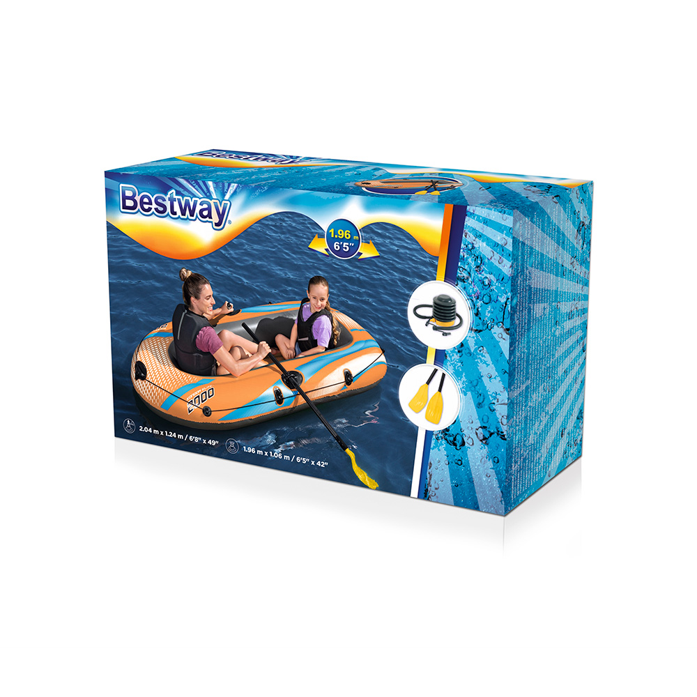 Foto 5 pulgar | Bote Inflable Bestway 61141 color Naranja Kondor 2000 para 2 Personas con Remos