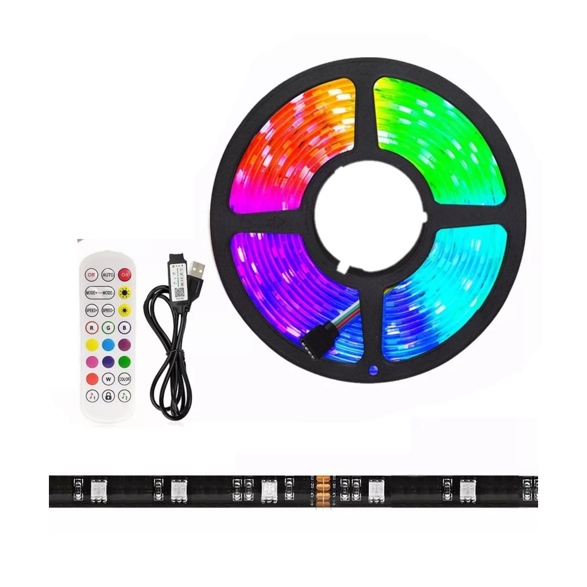 Foto 2 pulgar | Tiras De Led 5m Luces Led 5050 Bluetooth Control App Esi-6016 Multicolor