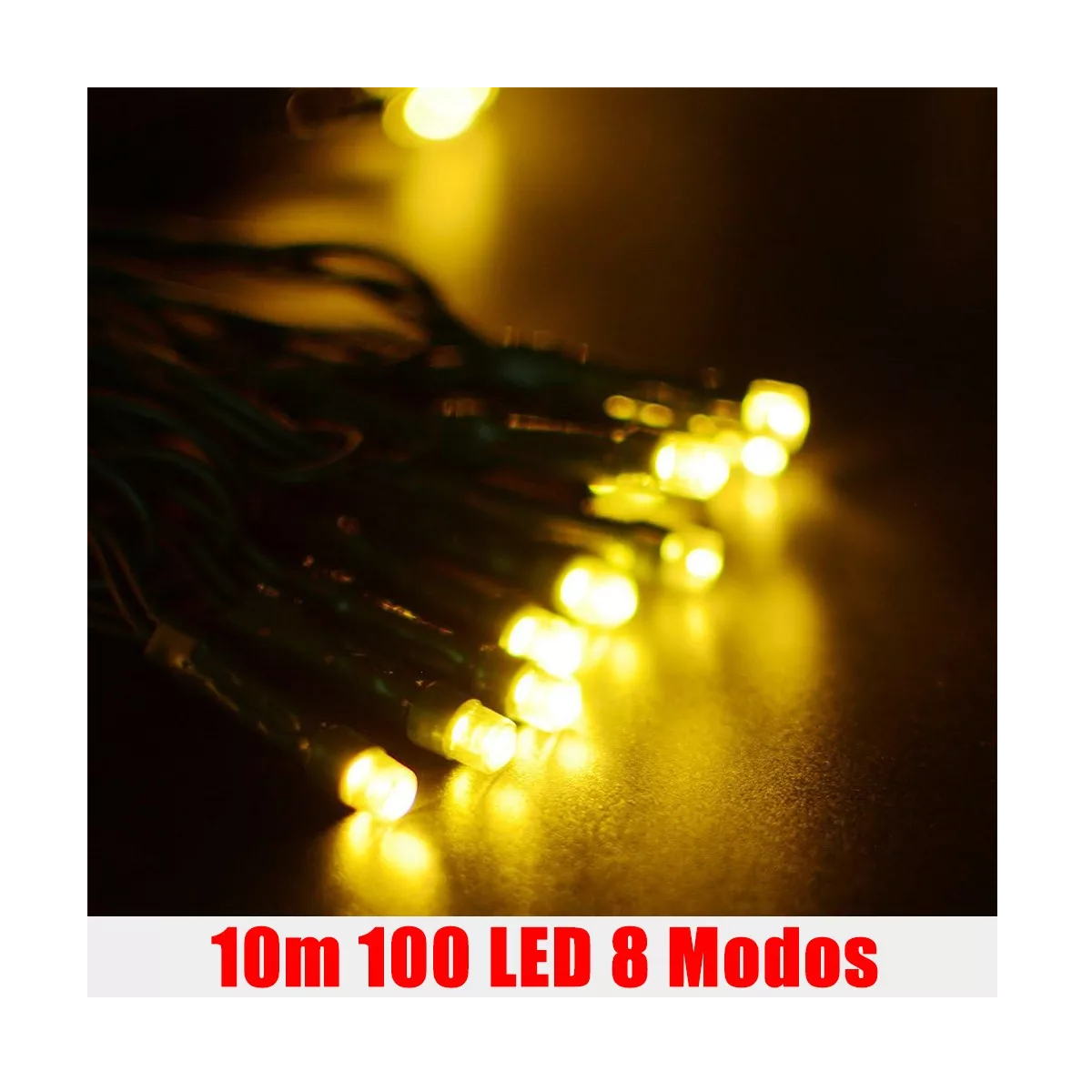 Foto 4 pulgar | Luces Solares Decorativas de Exterior Eo Safe Imports ESI-10050 Amarillo 10 m 100 Leds 8 Modos