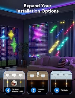Foto 5 | Venta Internacional - Luces De Cortina Govee Smart Wifi Led Outdoor 520 Led Rgbic