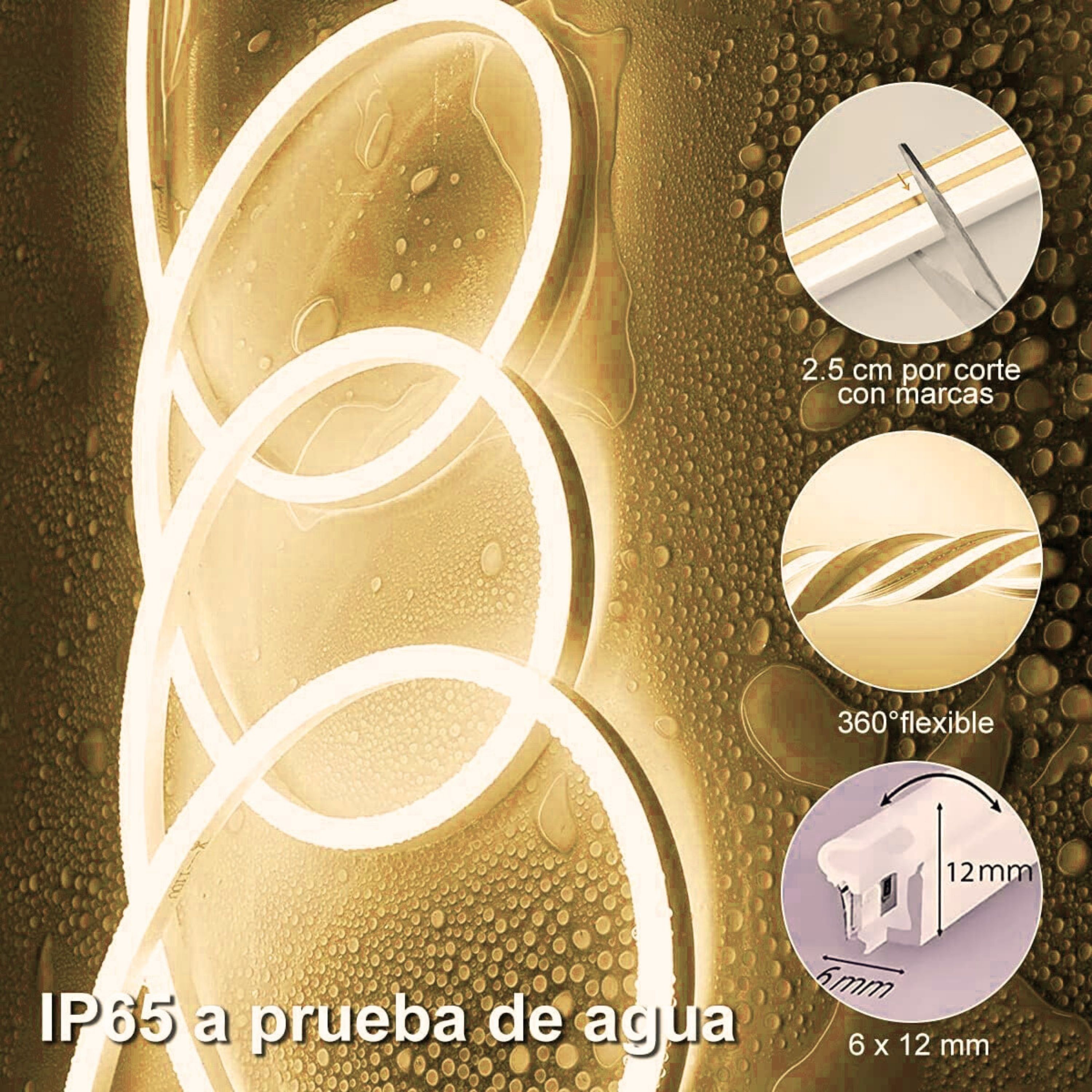 Foto 4 pulgar | Tira Led Neón Flex Unicolor Decorativa 5 Metros Con Fuente De Alimentación - Ilumina Tus Espacios Con Eleganci