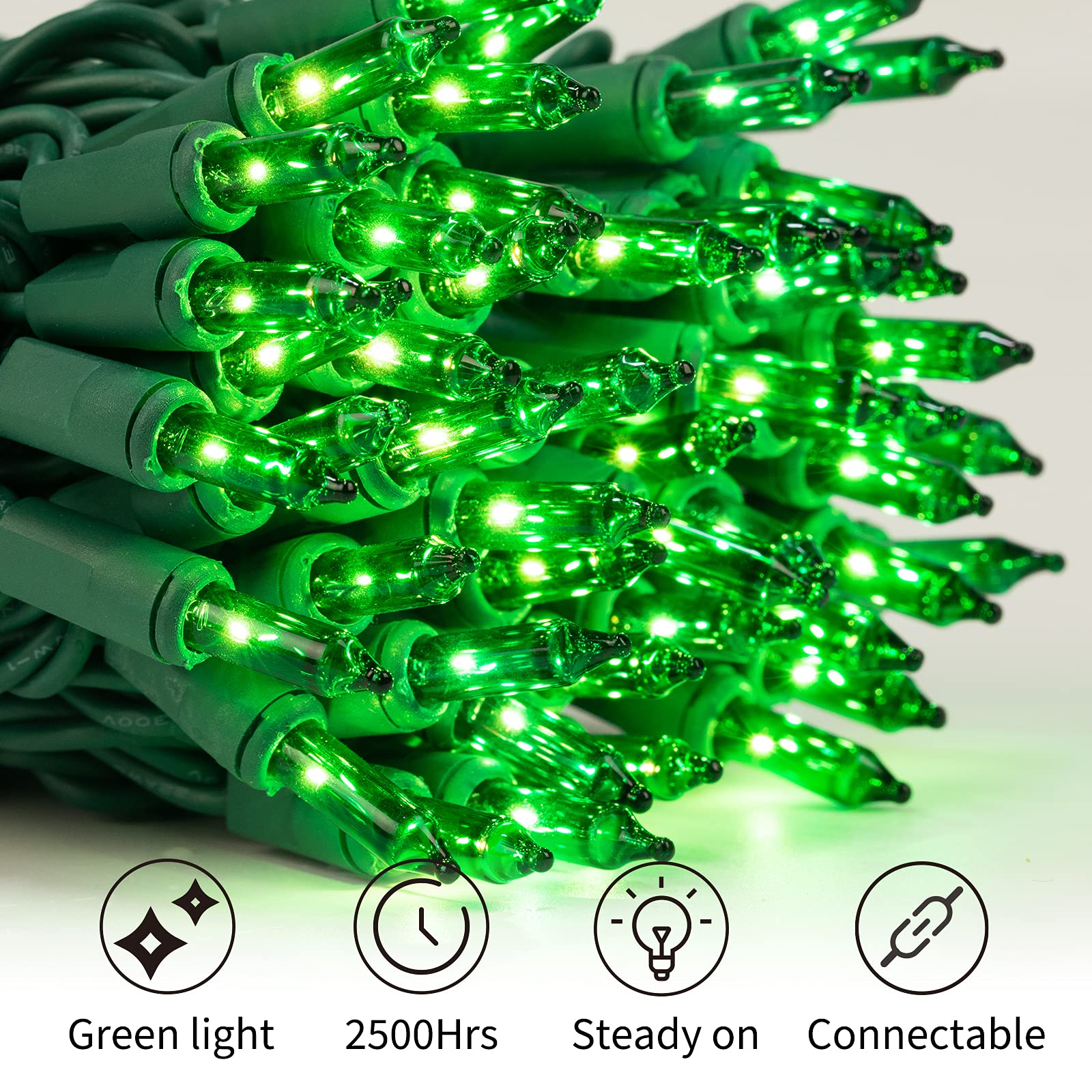 Foto 3 pulgar | Cadena De Luces Minetom Para El Día De San Patricio, 100 Bombillas Transparentes De 8 M - Venta Internacional.