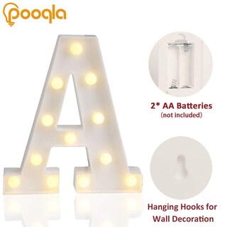 Foto 2 | Letrero Led Con Letras En Forma De Marquesina Pooqla Para Fiestas En Casa, Bodas - Venta Internacional.