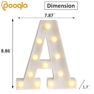 Foto 3 | Letrero Led Con Letras En Forma De Marquesina Pooqla Para Fiestas En Casa, Bodas - Venta Internacional.