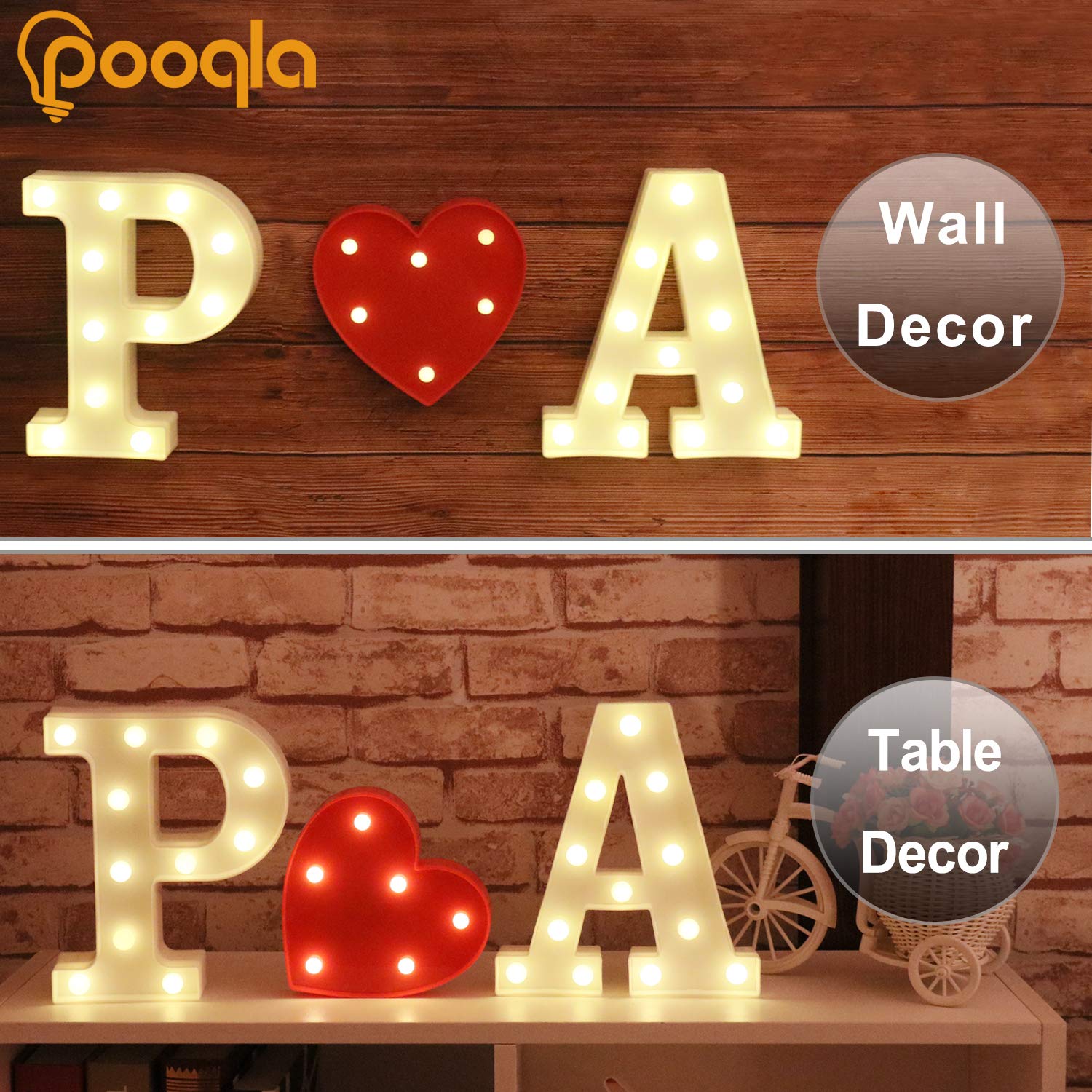 Foto 6 pulgar | Letrero Led Con Letras En Forma De Marquesina Pooqla Para Fiestas En Casa, Bodas - Venta Internacional.