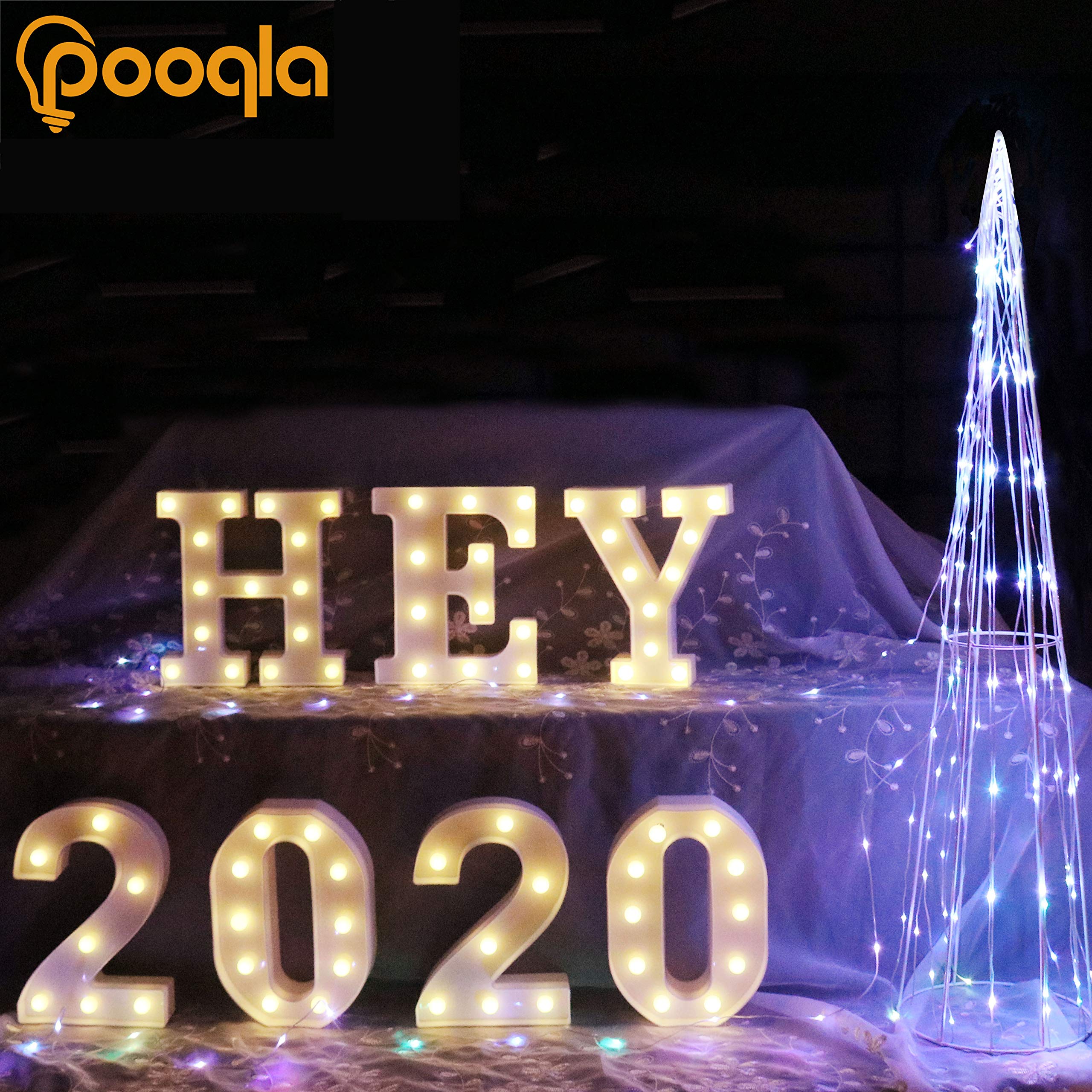 Foto 7 pulgar | Letrero Led Con Letras En Forma De Marquesina Pooqla Para Fiestas En Casa, Bodas - Venta Internacional.