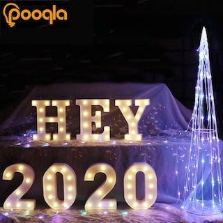 Foto 6 | Letrero Led Con Letras En Forma De Marquesina Pooqla Para Fiestas En Casa, Bodas - Venta Internacional.