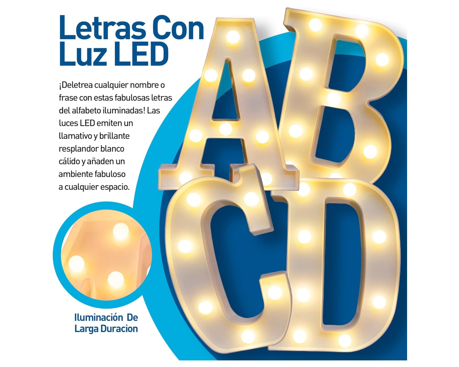 Foto 5 pulgar | Letra C Decorativa Bluelander con Luz Led