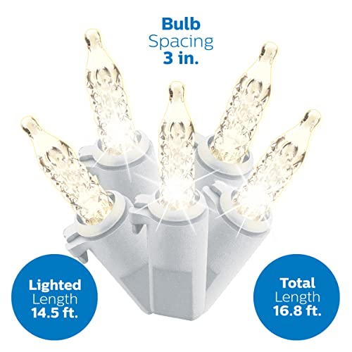 Foto 4 pulgar | Luces Icicle Lights Philips 150 Led Que Brillan En Blanco Cálido De 5 M De Largo - Venta Internacional.