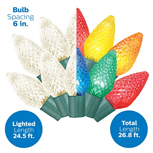 Foto 3 pulgar | Luces Navideñas Philips 50 Led Bicolor C9 8 Funciones 8 M - Venta Internacional.