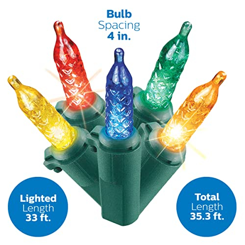 Foto 4 pulgar | Luces Navideñas Philips 100 Led Multicolor Centelleantes De 10 M - Venta Internacional.