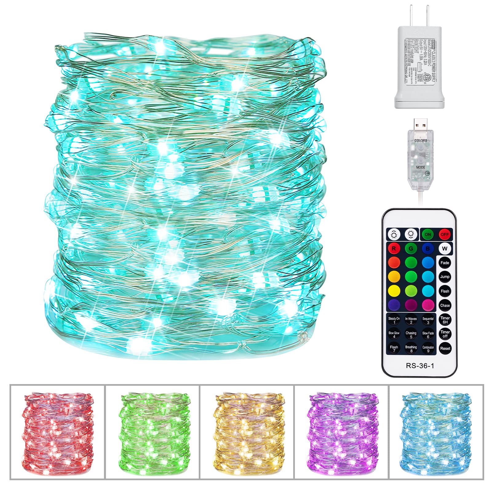 Foto 2 pulgar | Guirnalda De Luces Minetom, 33 Pies, 100 Led, Con Mando A Distancia, 16 Colores - Venta Internacional.