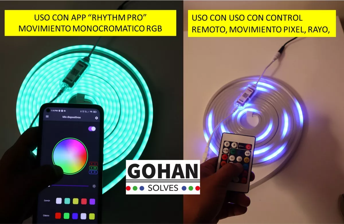 Foto 6 | Tira Led Rgb  Pixel Neón Manguera Ws2811 5m Bluetooth App