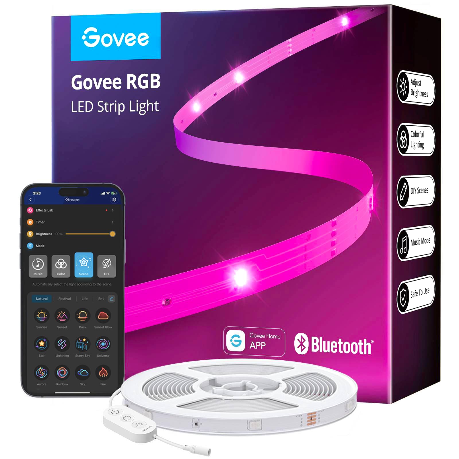 Foto 2 pulgar | Tira De Luces Led Govee, 30 M, Bluetooth Rgb, 64 Escenas, Sincronización De Música - Venta Internacional.