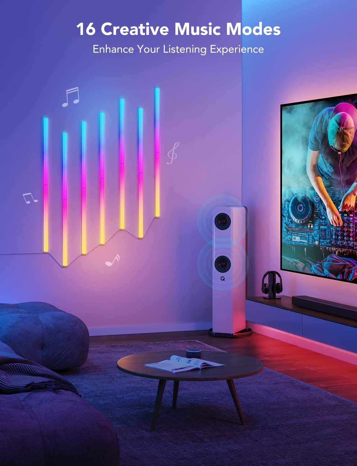 Foto 3 pulgar | Barras De Luz Led Inteligentes Govee Glide Rgbic Con Alexa, Google - Venta Internacional.