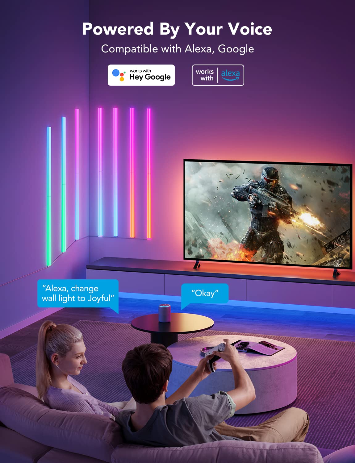 Foto 4 | Barras De Luz Led Inteligentes Govee Glide Rgbic Con Alexa, Google - Venta Internacional.