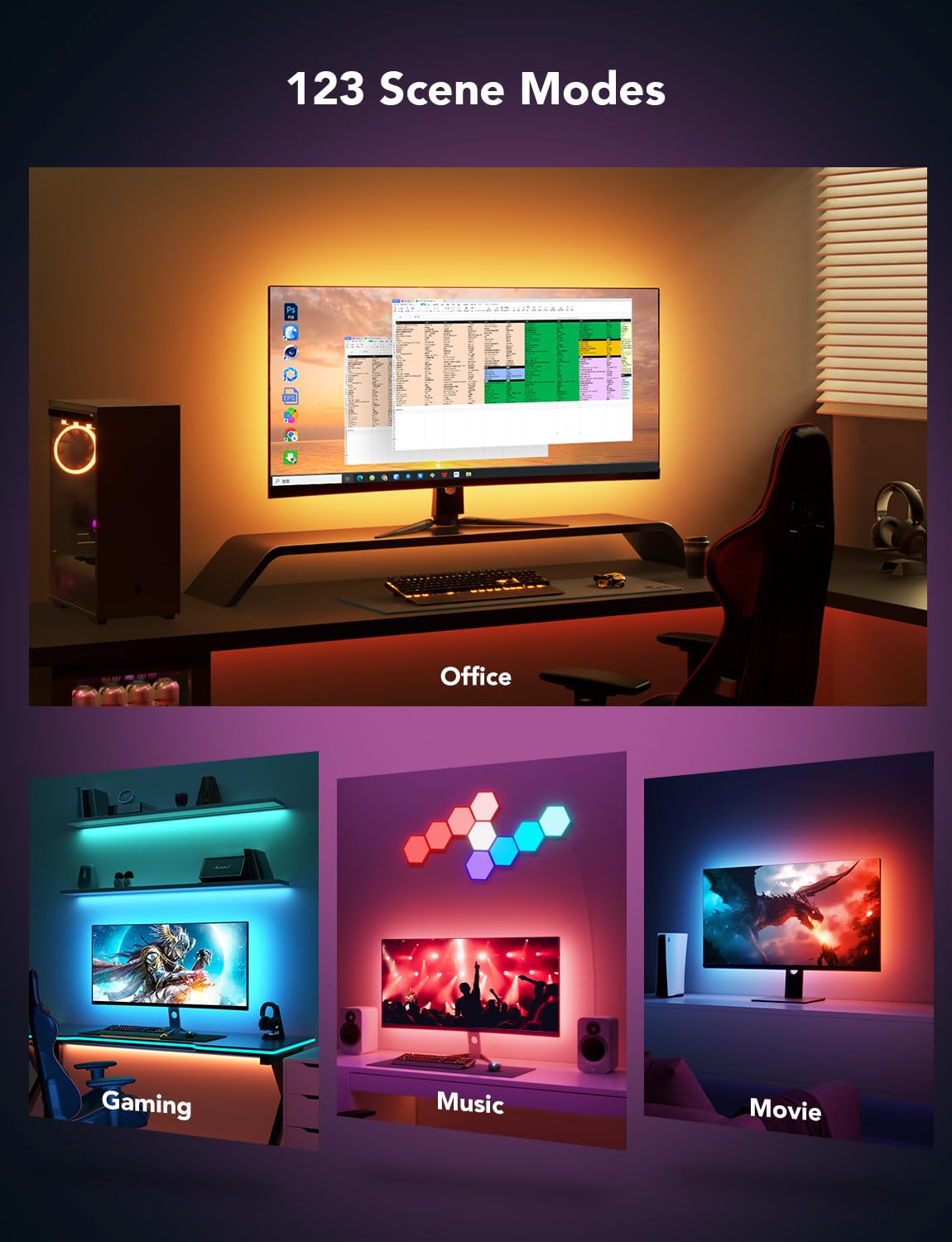 Foto 5 | Luz De Fondo Led Gaming Light Govee G1 Rgbic Para Monitores De 27 A 34 Pulgadas - Venta Internacional.