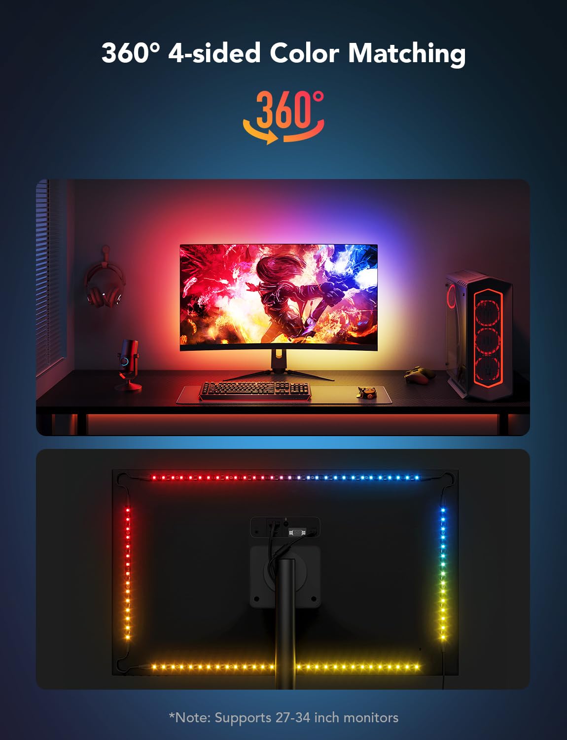 Foto 7 pulgar | Luz De Fondo Led Gaming Light Govee G1 Rgbic Para Monitores De 27 A 34 Pulgadas - Venta Internacional.