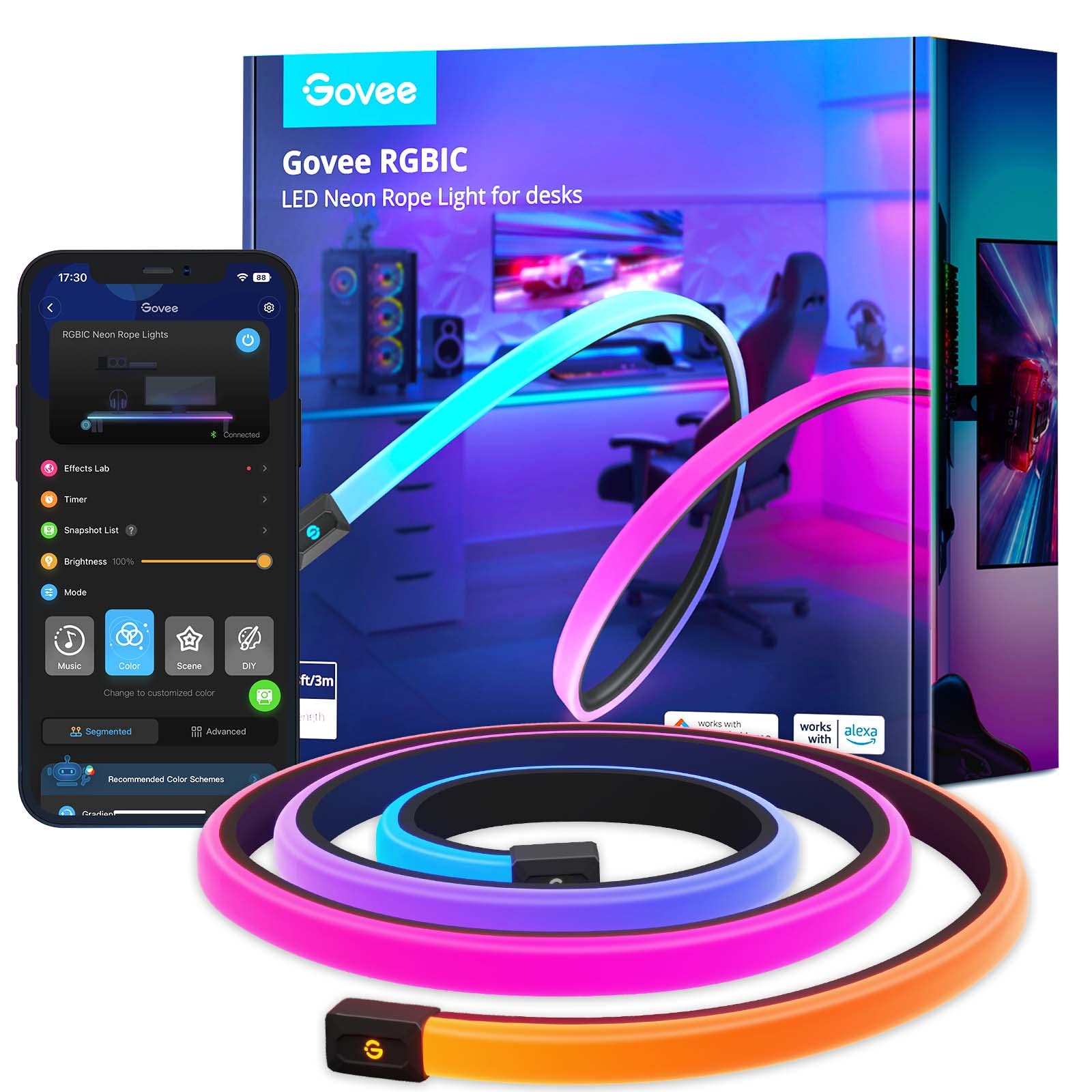 Luces De Juego Govee Rgbic Neon Rope De 3 M Con Razer Chroma Sync - Venta Internacional.