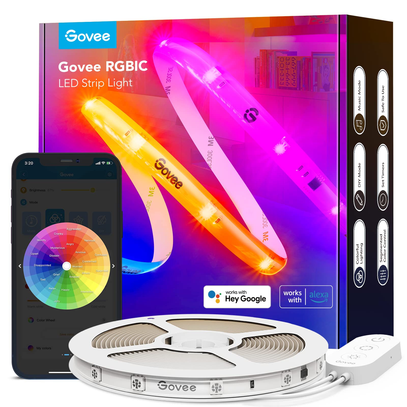 Foto 2 pulgar | Tira De Luces Led Govee Rgbic Pro De 10 M Que Cambian De Color Smart - Venta Internacional.