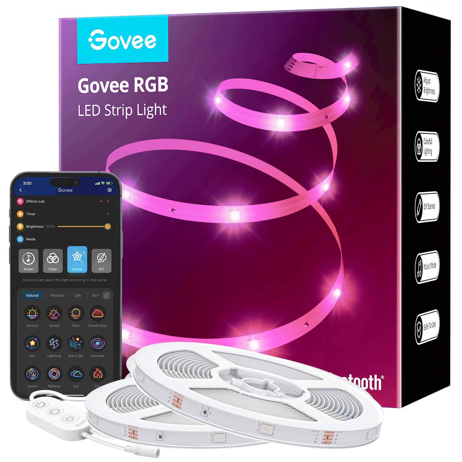 Foto 2 pulgar | Tira De Luces Led Govee, 40 M, Bluetooth Rgb, 64 Escenas, Sincronización De Música - Venta Internacional.