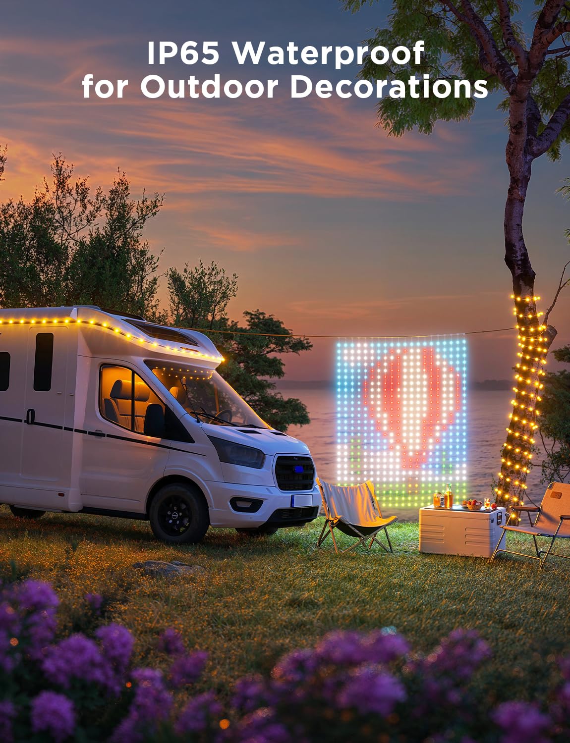 Foto 2 | Luces De Cortina Govee Smart Led Window Rgb De 5 X 2 M Ip65 520 Led - Venta Internacional.