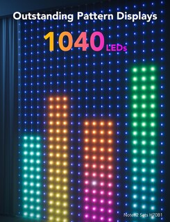 Foto 7 | Luces De Cortina Govee Smart Led Window Rgb De 5 X 2 M Ip65 520 Led - Venta Internacional.