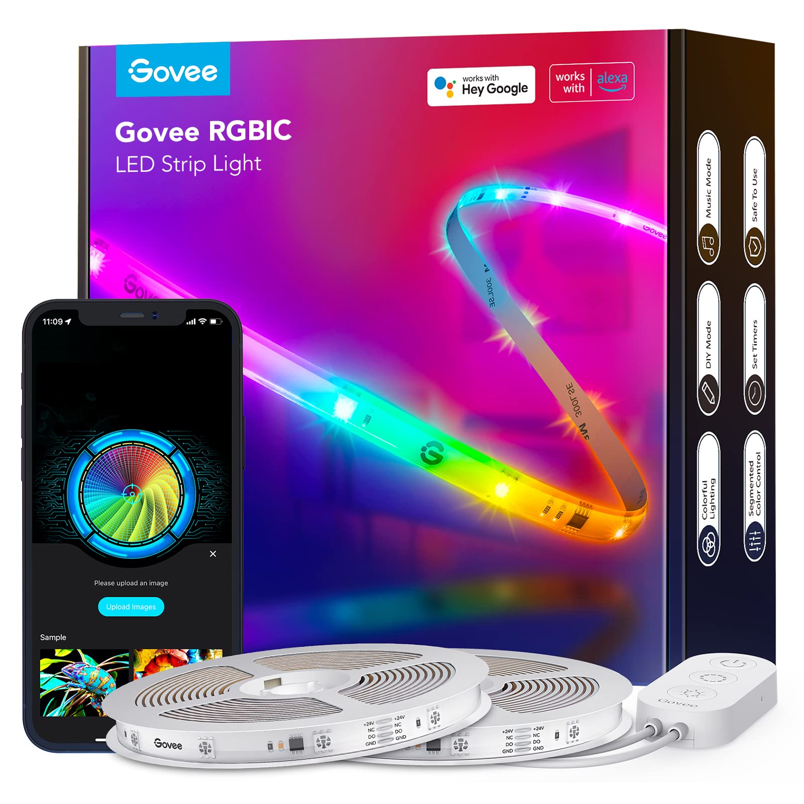 Foto 2 pulgar | Tira De Luces Led Govee De 20 M Rgbic Para Dormitorio, Compatible Con Alexa - Venta Internacional.