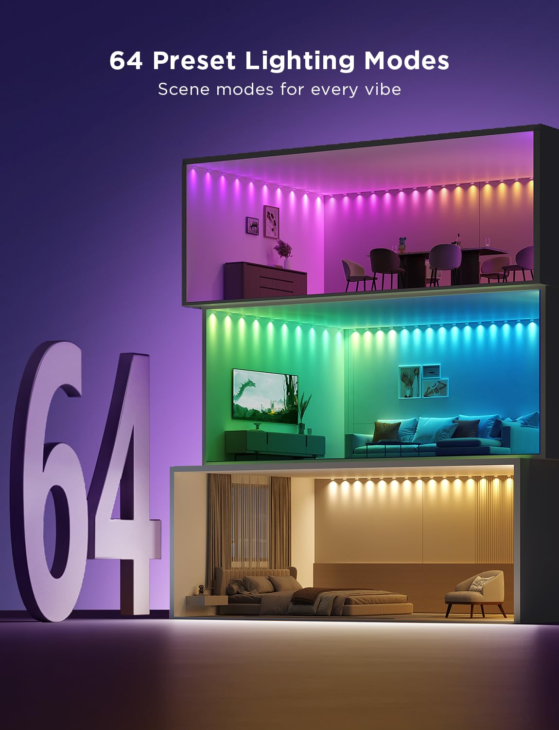 Foto 3 | Cadena De Luces Led Inteligentes Govee Rgbic De 32.8 Pies Con 50 Led - Venta Internacional.